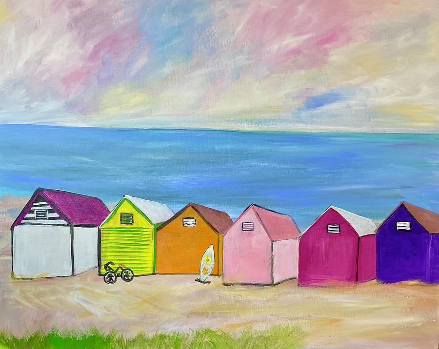 Beach Huts Painting by Kimberly Balentine - Fine Art America