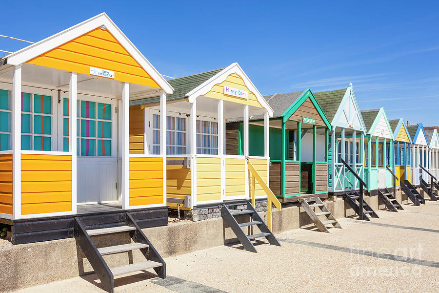 Summer Photograph - Beach huts, Southwold, England by Neale And Judith Clark