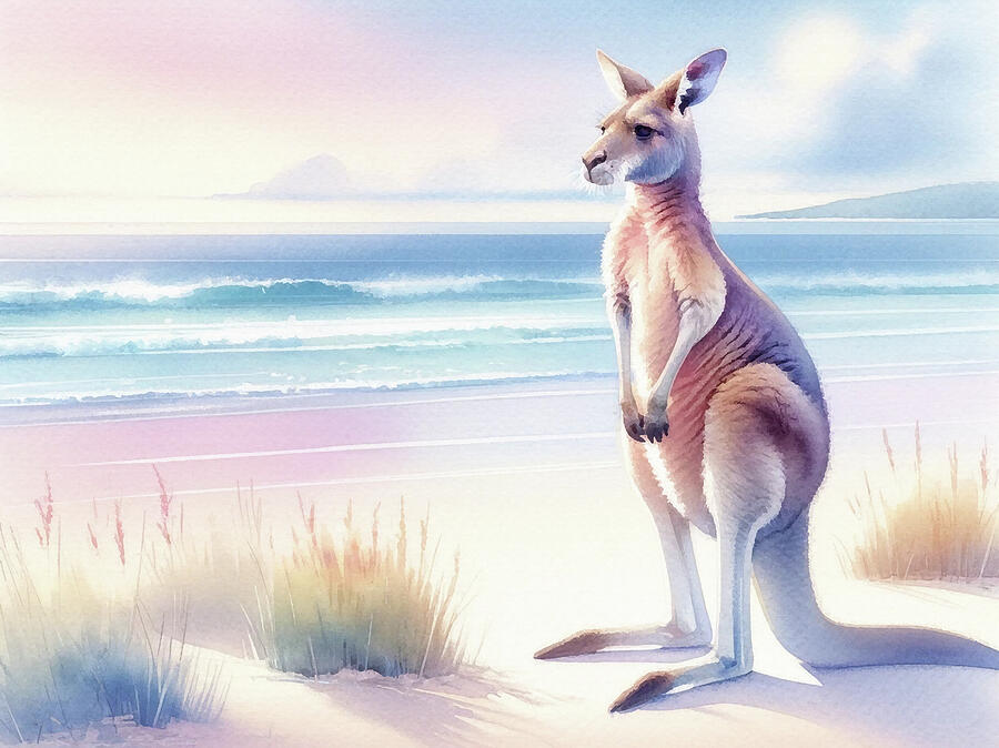 Beach Kangaroo Painting