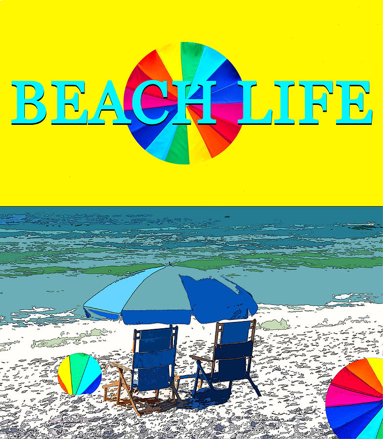 Beach Life and Beach Balls Mixed Media by David Lee Thompson