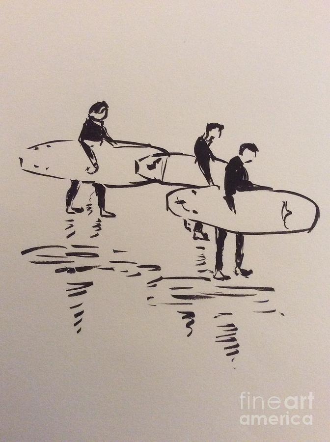 Beach Life series A Drawing by Maxie Absell