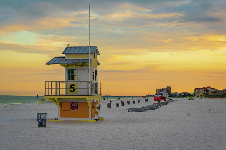 Beach Lifeguard Hut Clearwater Florida Photograph by Aaron Geraud - Pixels