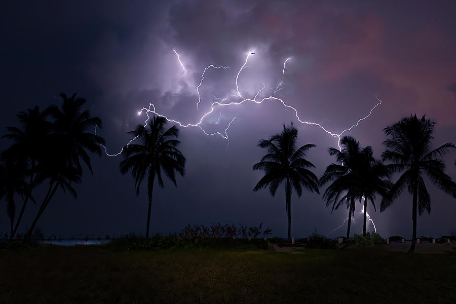 Beach Lightning Photograph by Mark Andrew Thomas