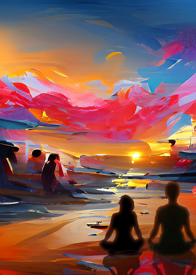 Cool Digital Art - Beach Meditation by James Shaw