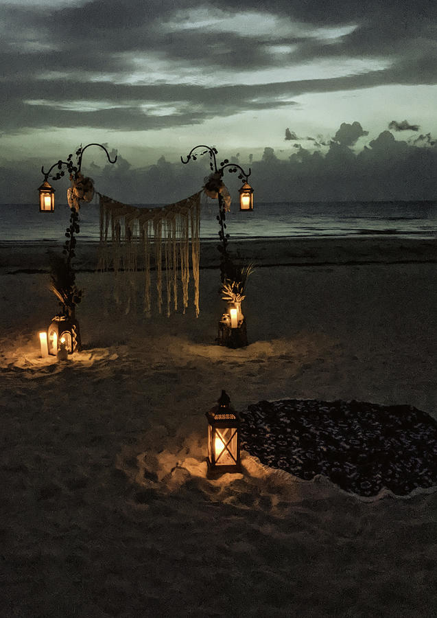 Beach Night Romance Photograph by Portia Olaughlin