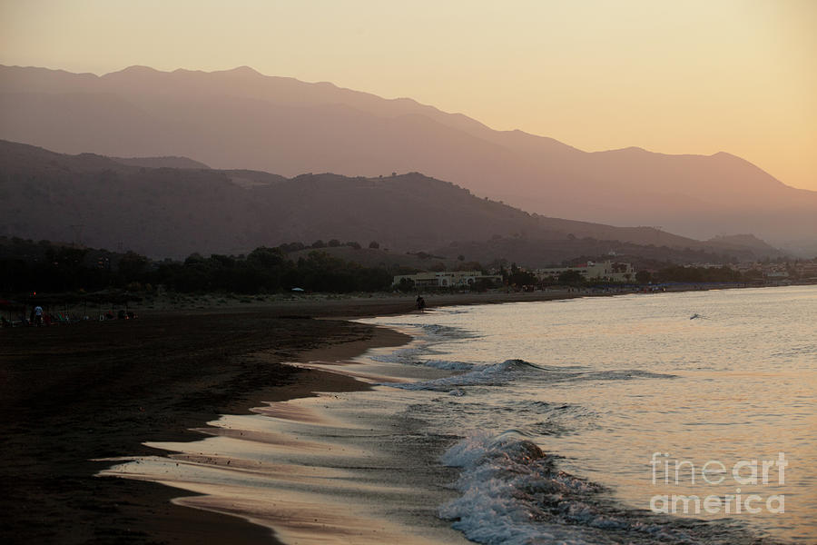 Beach on Crete - Foggy Sunrise Photograph by Rich S