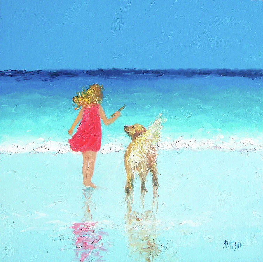 Beach Painting Sunkissed Hair  Painting by Jan Matson