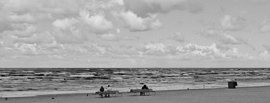 Beach Panorama In Black And White Vision  Photograph by Aleksandrs Drozdovs
