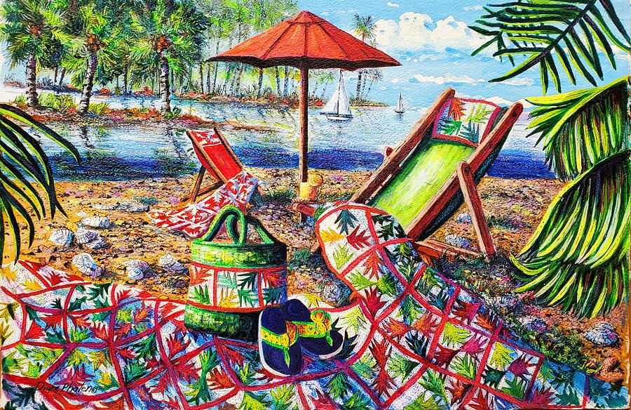 Beach Retreat Painting by Diane Phalen