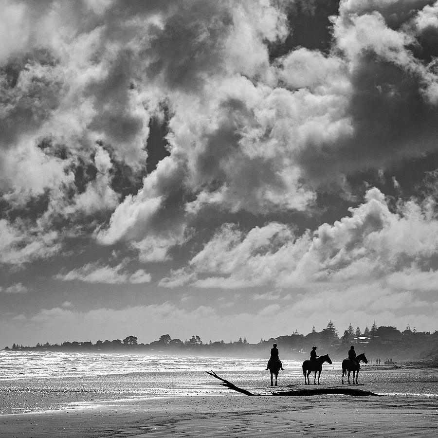 Horse Photograph - Beach Riders by Dave Bowman