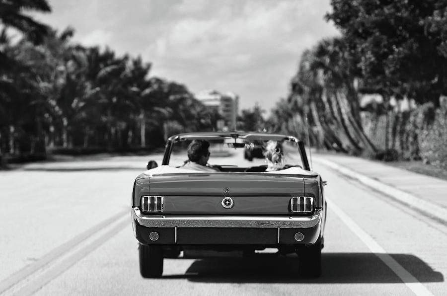 Summer Photograph - Beach Road  - 1965 Mustang  by Laura Fasulo