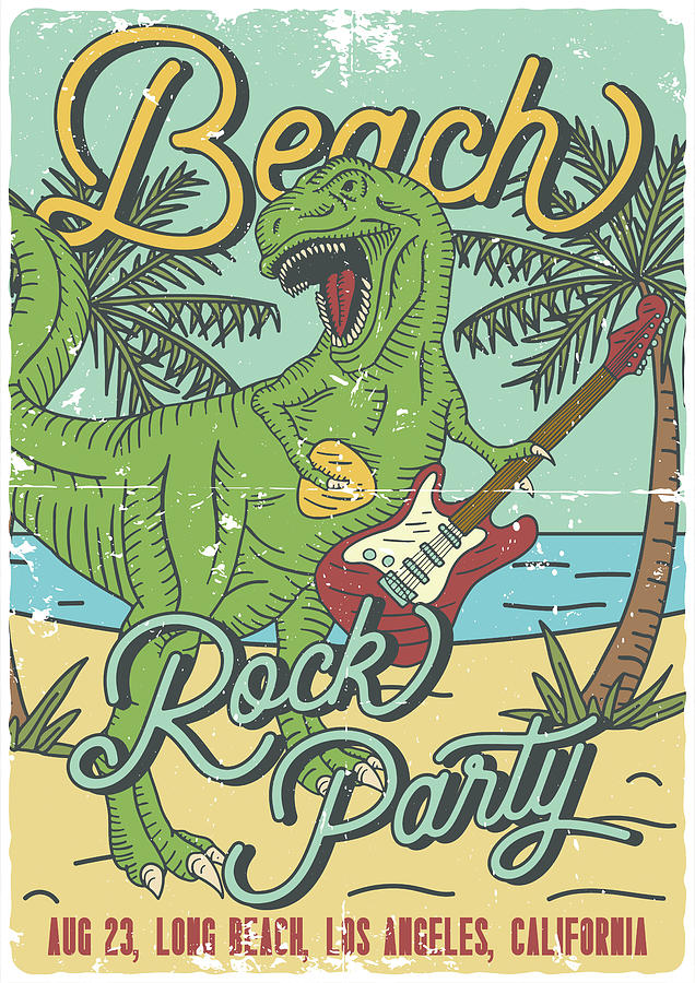 Beach Rock Party Digital Art by Long Shot