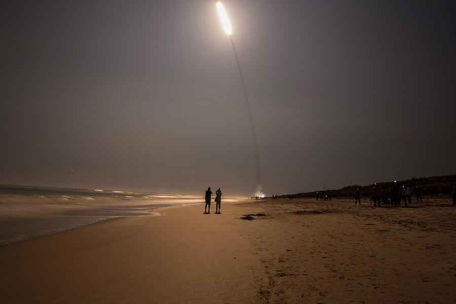 Beach Rocket Launch Photograph by Carolyn Hutchins
