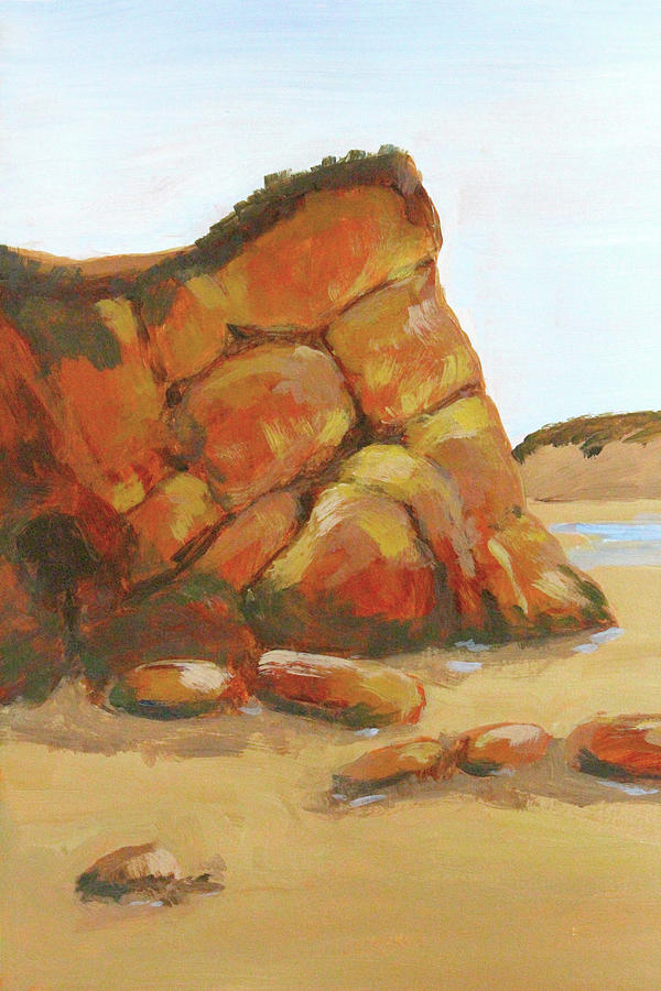 Beach Rocks Painting by Nancy Merkle