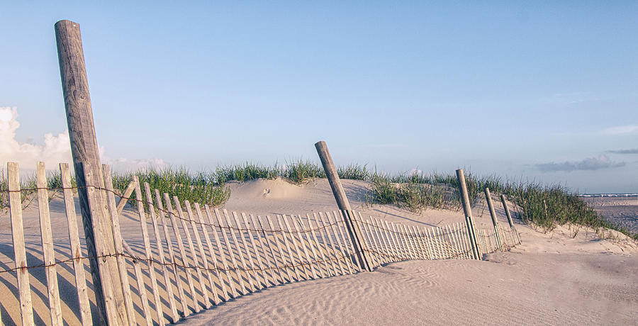 Beach Sand Fence at The Point - Emerald Isle North Carolina Photograph by Bob Decker