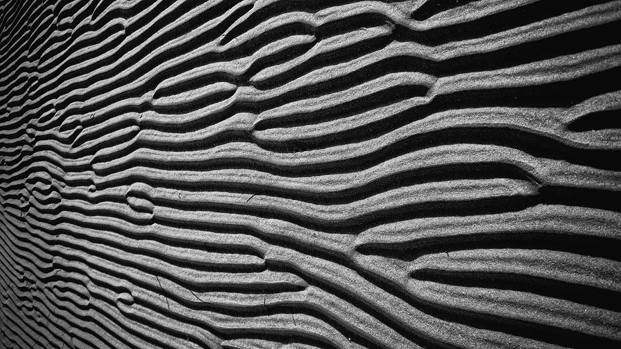 Beach Sand Ripples Black and White Photography Photograph by Darius Aniunas