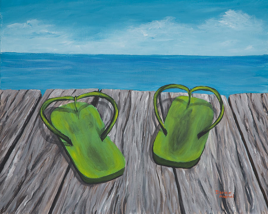 Beach Sandals 4 Painting by Darice Machel McGuire