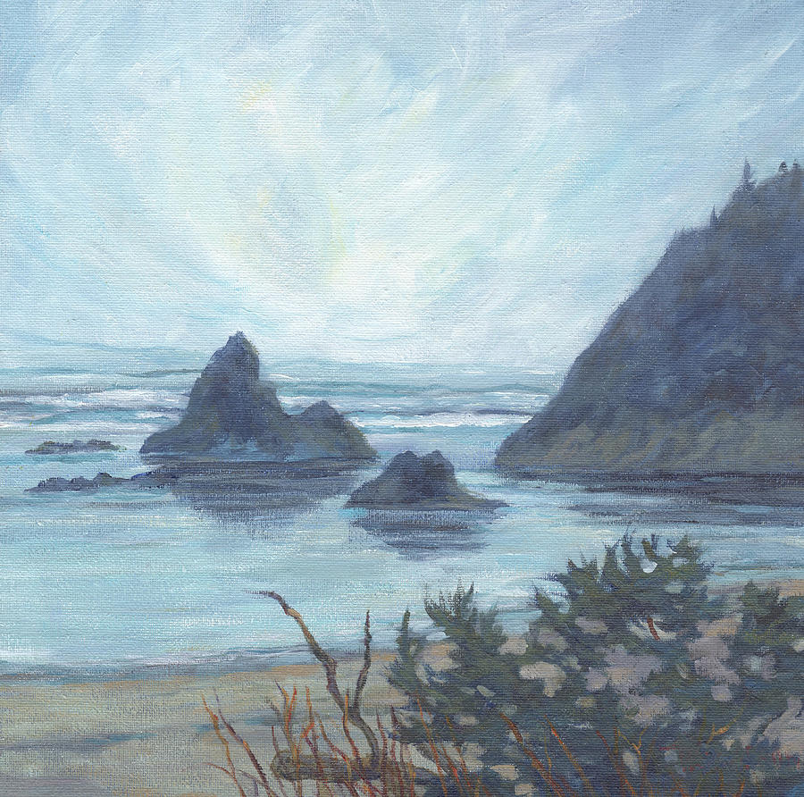 Beach Scene Painting by Peggy Wilson