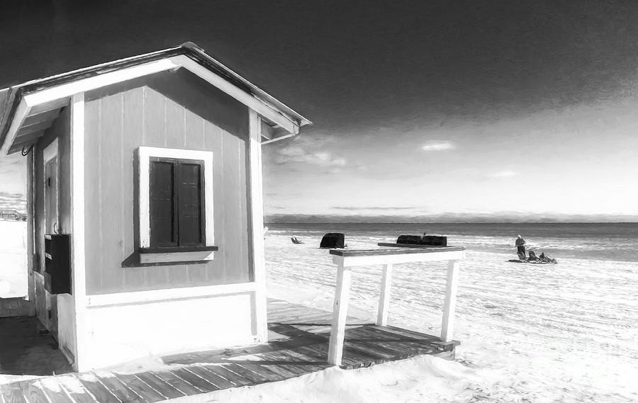 Black And White Photograph - Beach Shack Dream by Mel Steinhauer