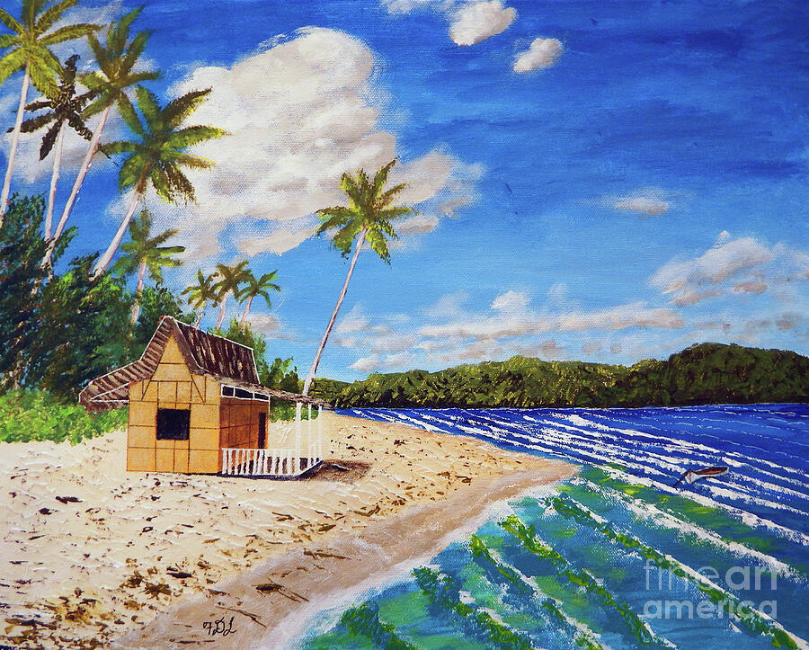 Beach Shack Painting by Frank Littman