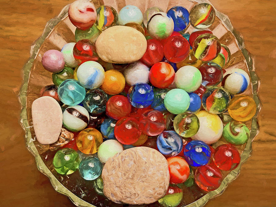Beach Stones and Marbles 1 020322 Photograph by Mary Bedy