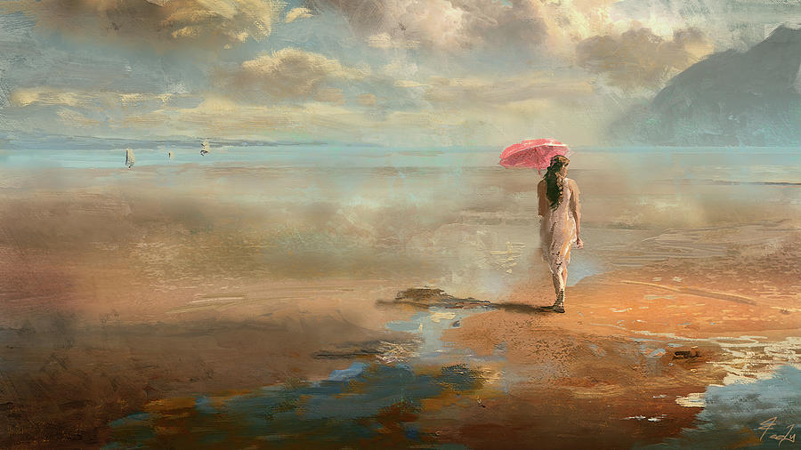 Beach Stroll Painting by Joseph Feely