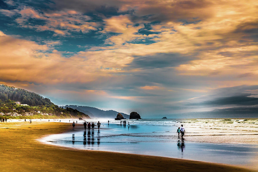 Landscape Photograph - Beach Strollers by David Patterson