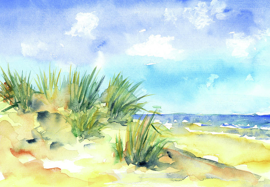 Beach summer Painting by Karen Kaspar