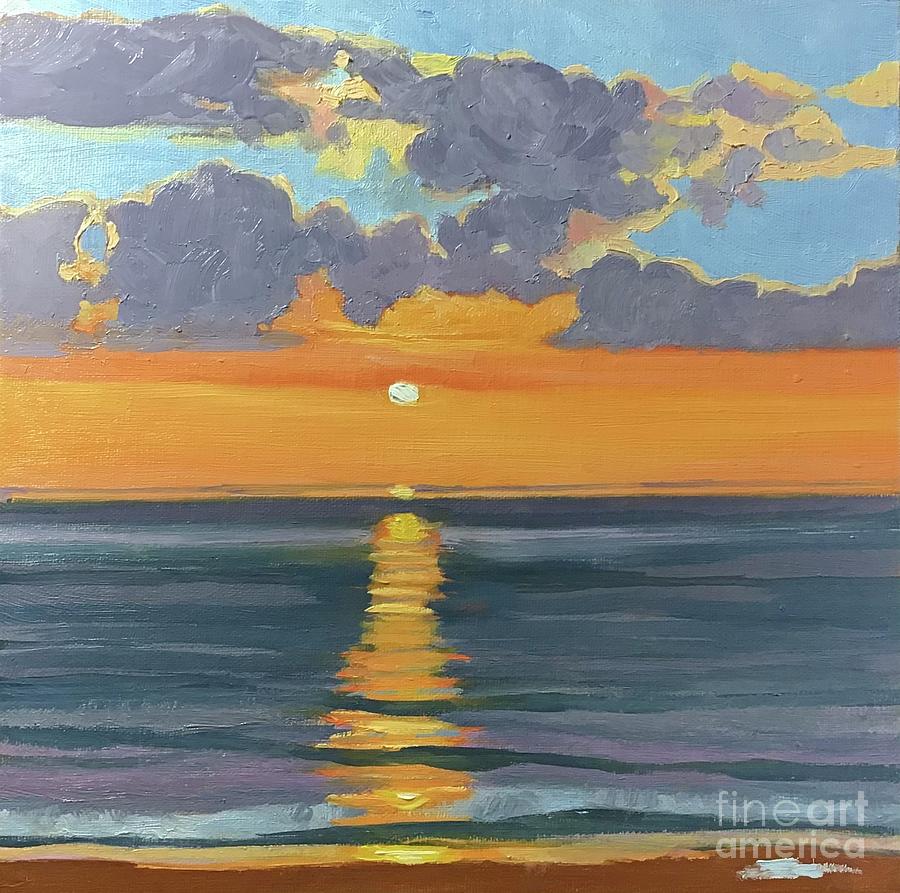 Beach Sunrise Painting by Anne Marie Brown