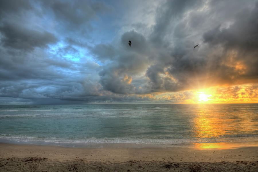 Beach Sunrise Photograph by Carolyn Hutchins