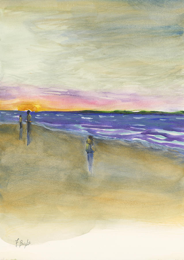 Beach Sunrise Painting by Frank Bright