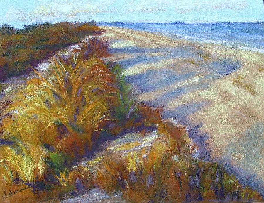 Beach Sunrise Shadows Pastel by Barbara Amos - Fine Art America