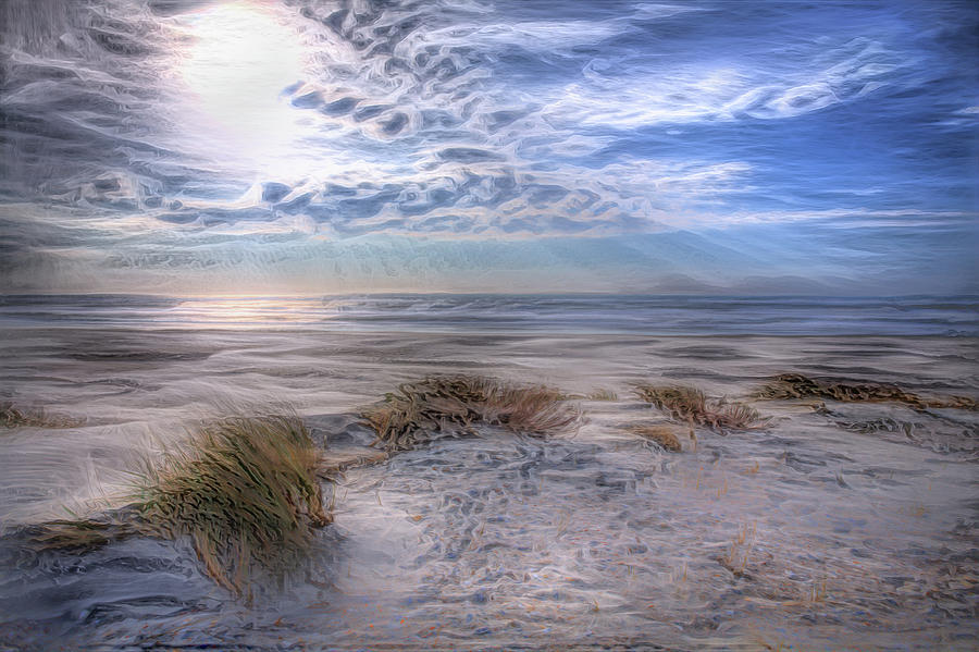 Beach Sunrise with Sand Dunes 2 DecorArt Photograph by Dan Carmichael