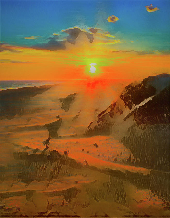 Beach Sunset 1 DecorArt Painting by Dan Carmichael