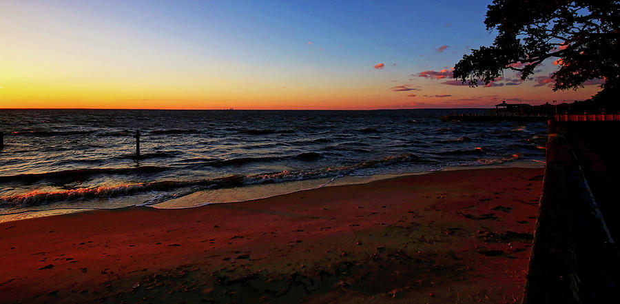 Beach Sunset at the Grand Pano Photograph by Judy Vincent