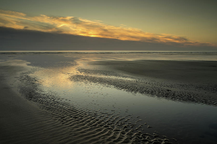 Beach sunset at Westward Ho Photograph by Tony Twyman
