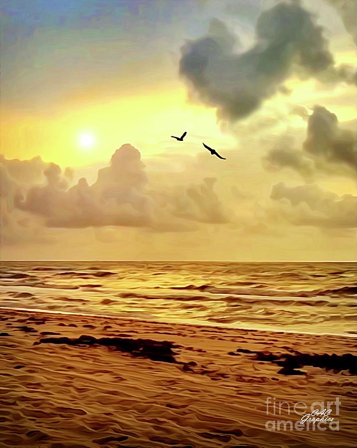 Beach Sunset Digital Art by CAC Graphics