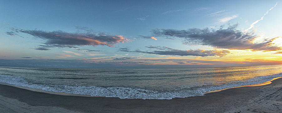 Beach Sunset Fisheye Panorama Photograph by Bob Decker