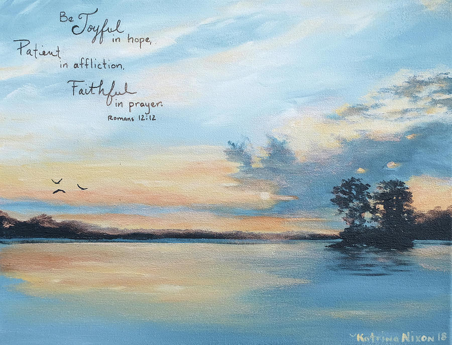 Lake Sunset II Painting by Katrina Nixon