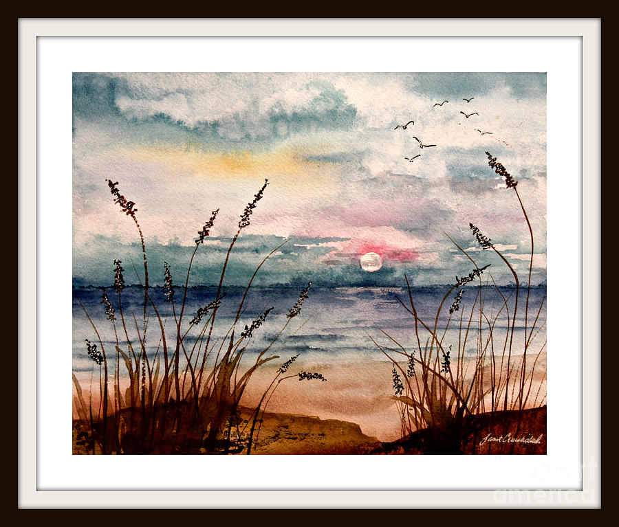 Beach Sunset Painting by Janet Cruickshank