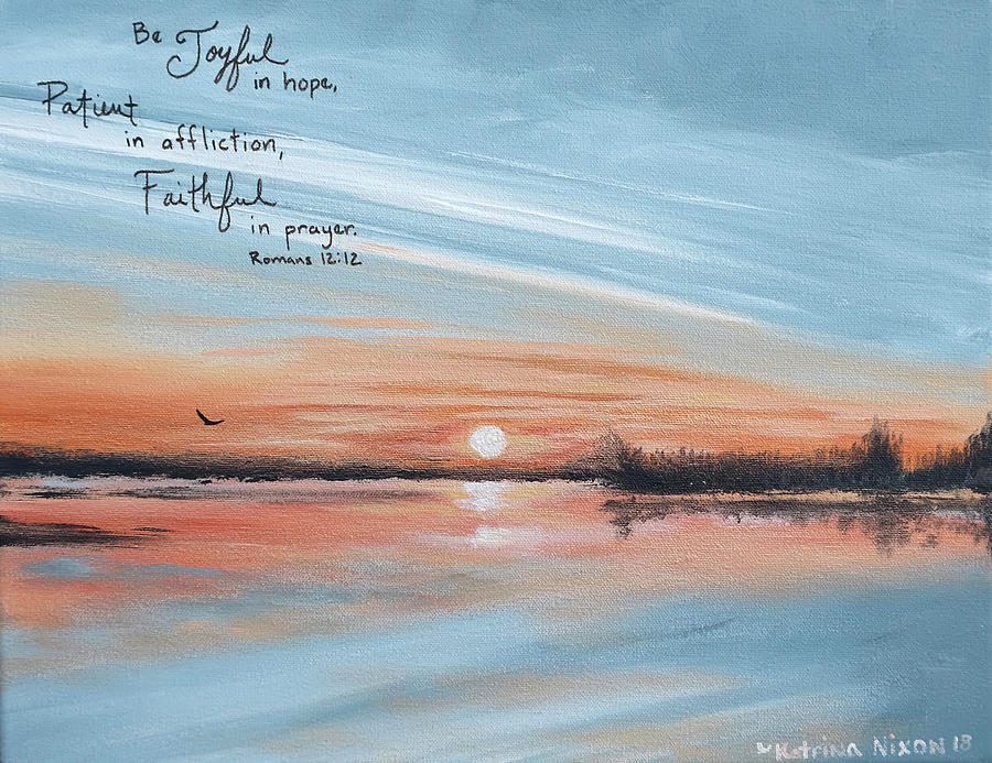 Sunset Lake Painting by Katrina Nixon