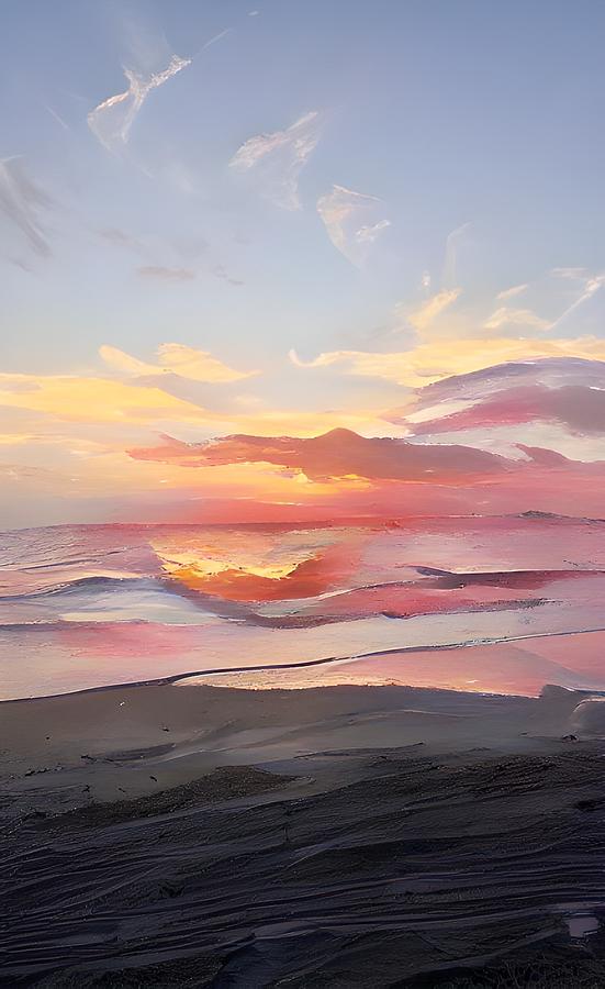 Beach Sunset  Digital Art by M West