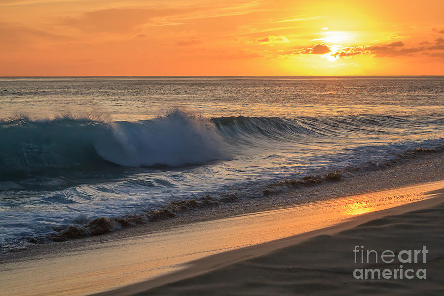 Beach Sunset Wave Photograph by Kelly Headrick - Fine Art America