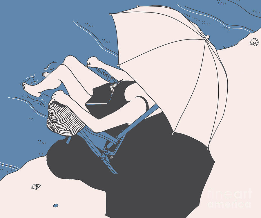 Beach Digital Art - Beach Umbrella #2 by Megan Dirsa-DuBois
