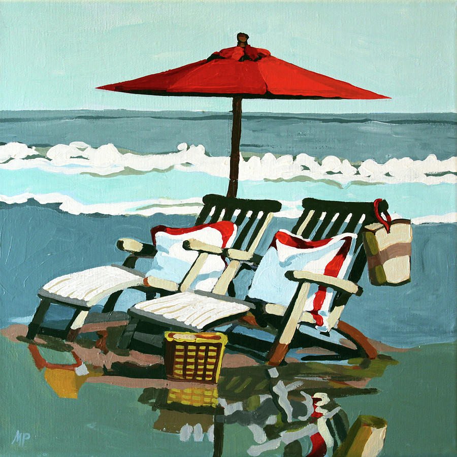 Beach Umbrella Painting by Melinda Patrick