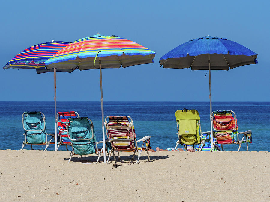 Beach Umbrellas at Playa Sayulita Photograph by Rob Huntley