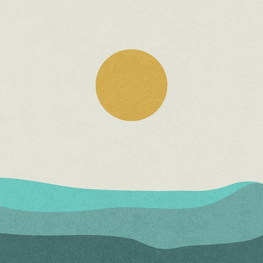 Beach Vibes Minimal Design Painting by Dan Sproul Beach Vibes Minimal Design Painting by Dan Sproul