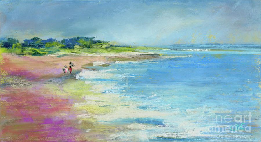 Beach Painting - Beach walk by Claudia Chappel