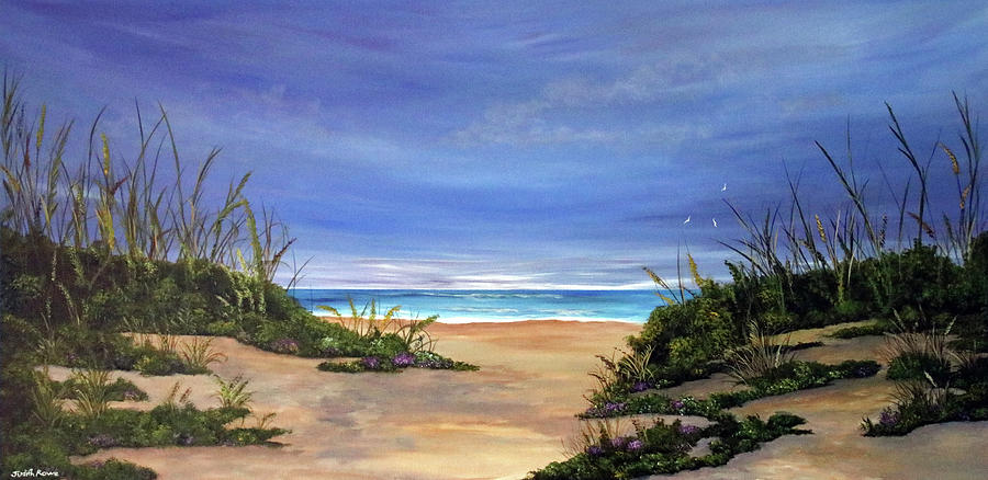 Beach Walk Painting by Judith Rowe