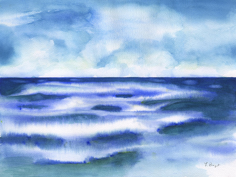 Beach Waves On A Sunny Day Painting by Frank Bright